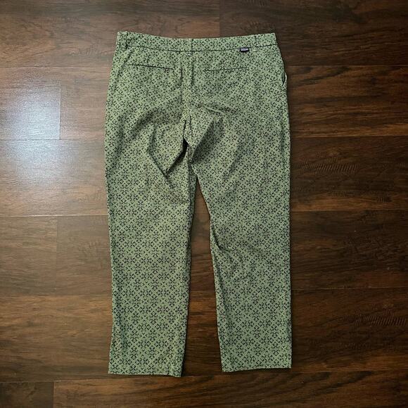 Patagonia green pattern ankle length pants size 10 - Picture 3 of 11